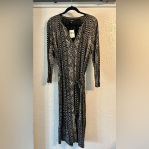 NWT Lucky Brand Long Sleeved Belted Dress
